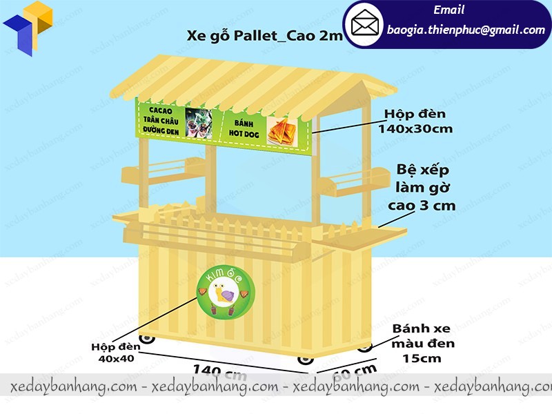 hình thiết kế tủ gỗ bán thức ăn