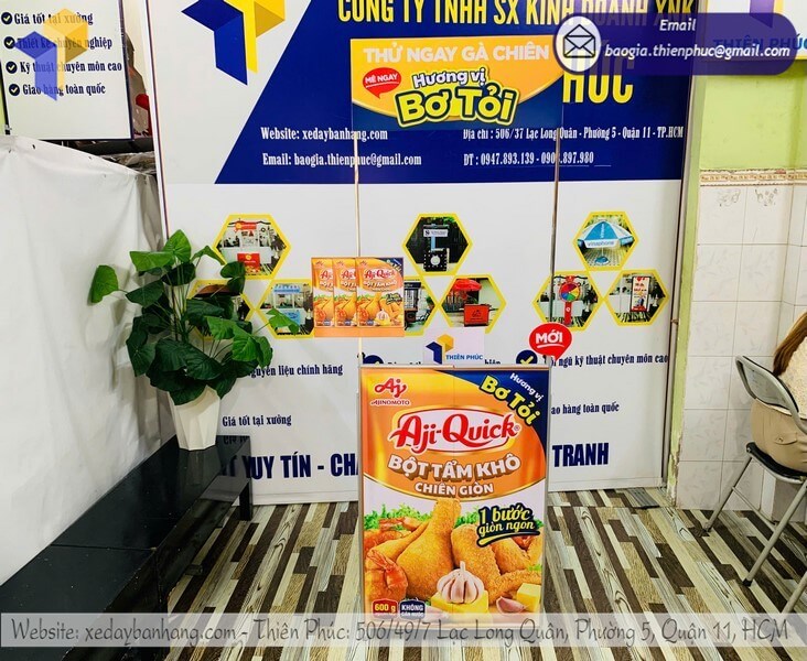 Quầy booth sampling gấp gọn lắp ráp nhanh