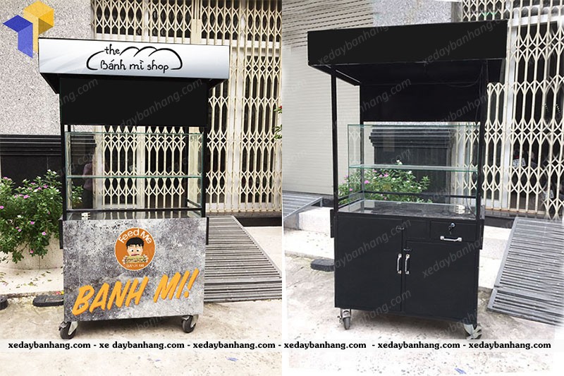xe đẩy bán bánh mì chả cá