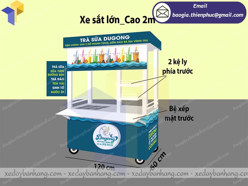 xe đẩy bán trà sữa