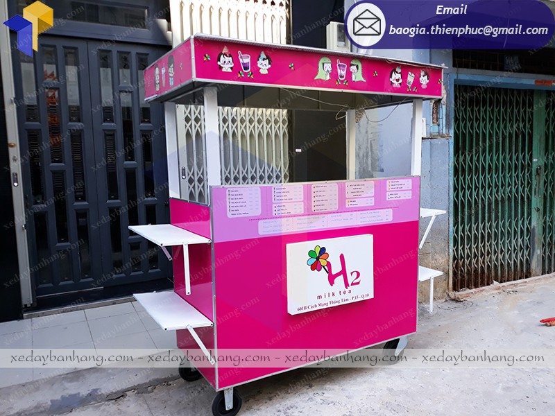 quầy bán trà sữa di động