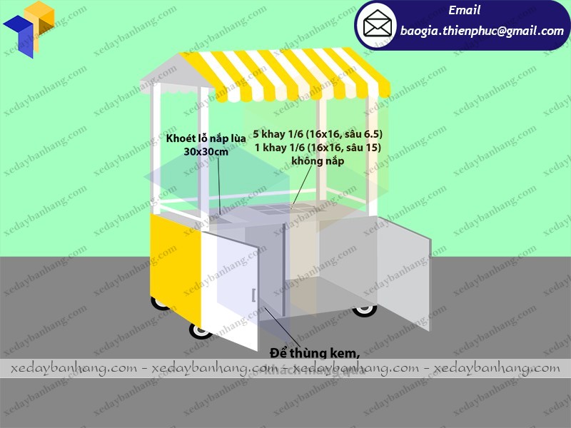 giá xe bán kem lưu động