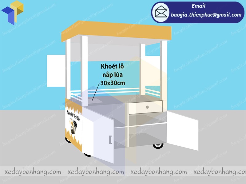 sản xuất xe đẩy bán trà sữa