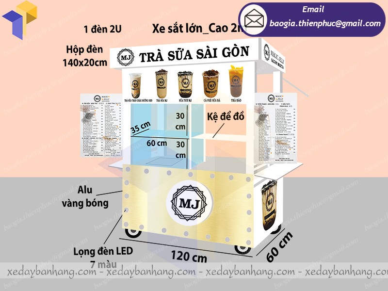 hình thiết kế tủ bán trà sữa
