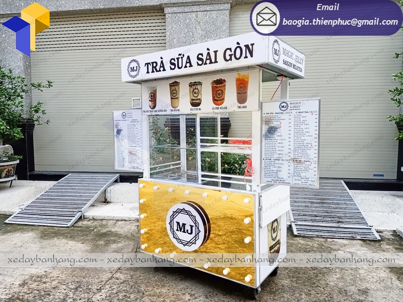 tủ bán trà sữa đẹp sài gòn