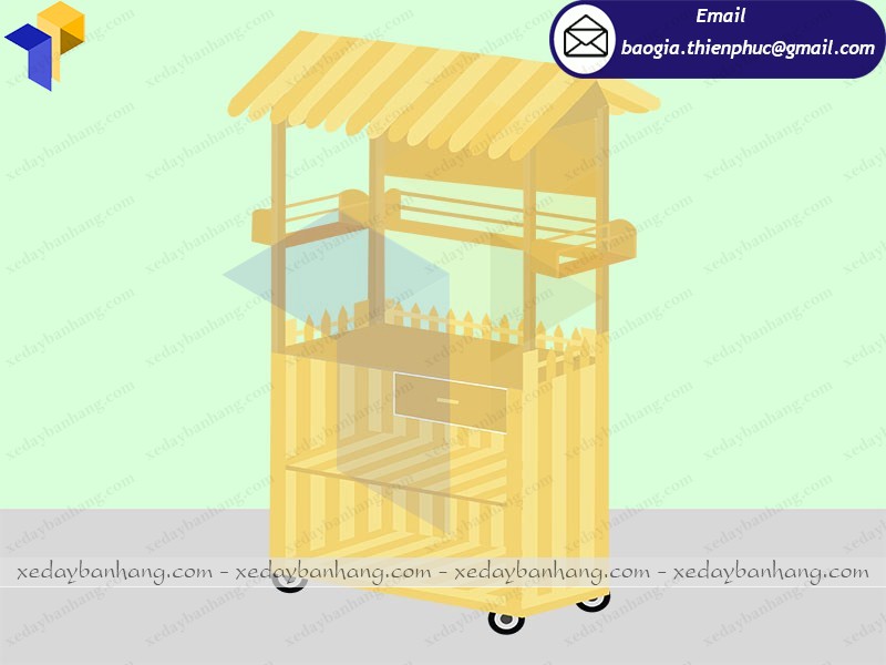 xe gỗ bán nước sâm hình thiết kế 