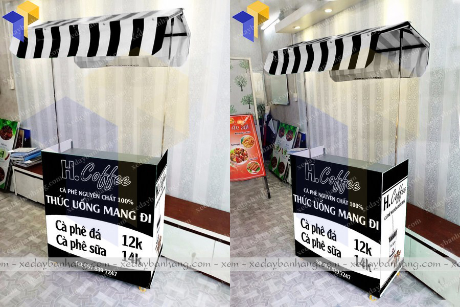 quầy cafe lưu động bằng sắt