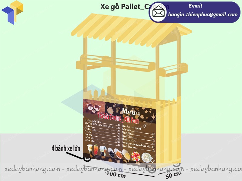 hình thiết kế quầy gỗ bán trà sữa