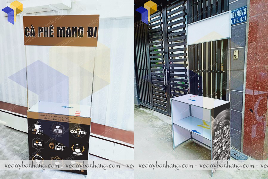 quầy sampling bán cà phê mang đi
