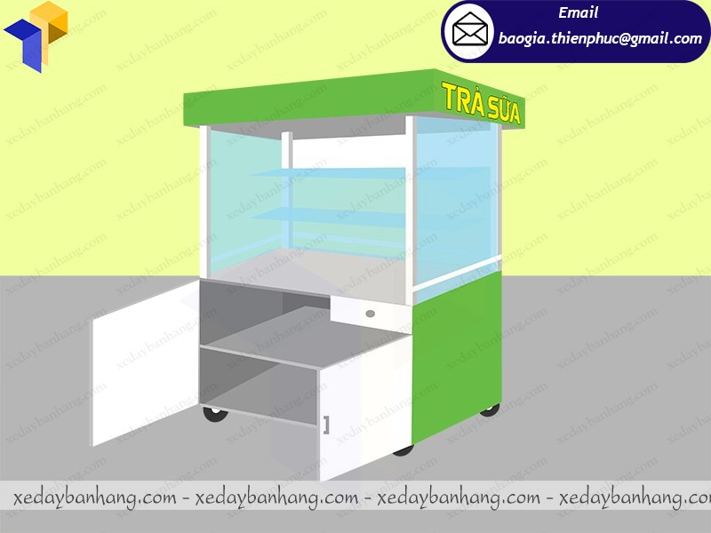 hình thiết kế xe đẩy trà sữa lưu động