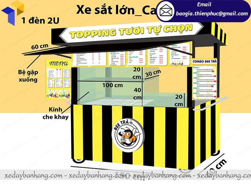 xe bán trà sữa bee trà