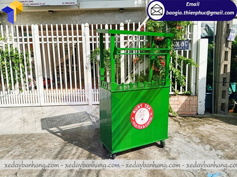 đóng xe gỗ bán trà sữa 