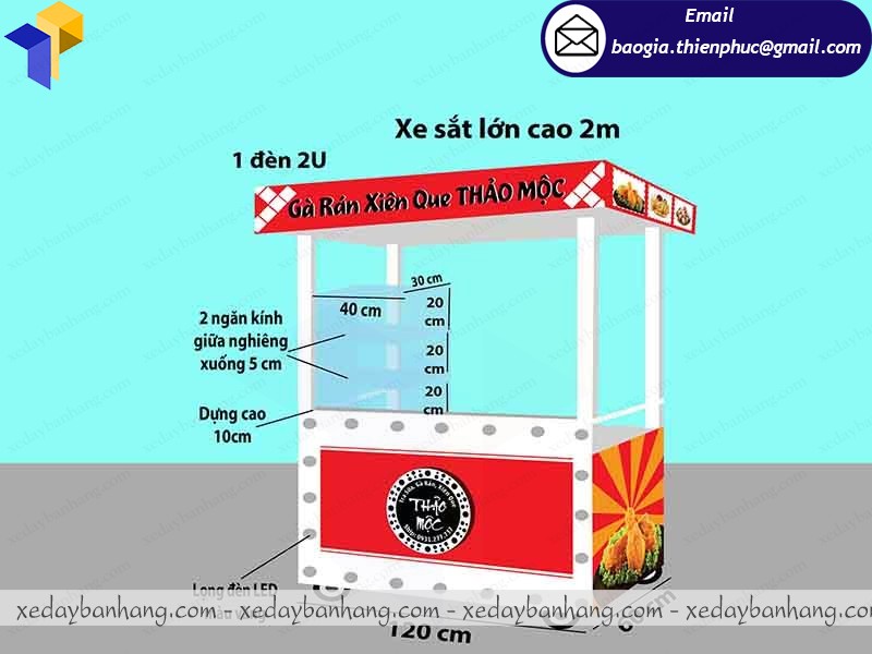 hình thiết kế tủ bán gà rán 