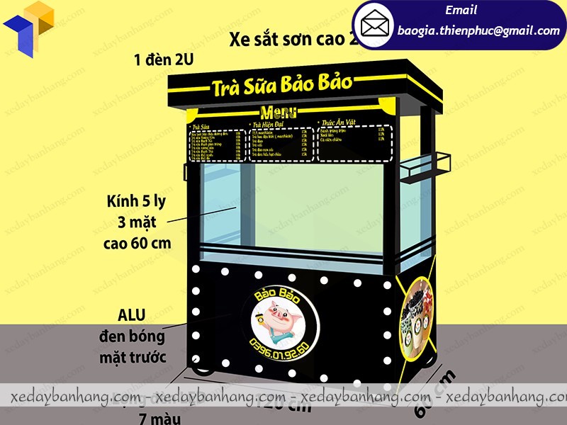 hình thiết kế mẫu xe trà sữa đẹp 