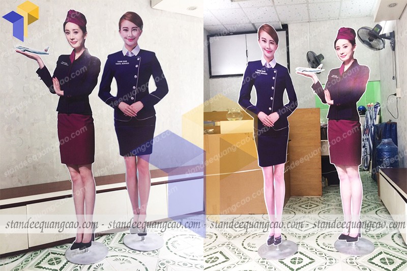 mockup mô hình tiếp viên hàng không