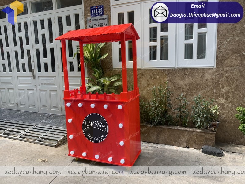 quầy gỗ bán cafe white