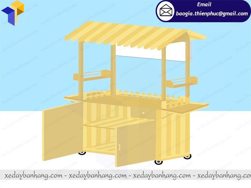 hình thiết kế xe gỗ bán thức ăn