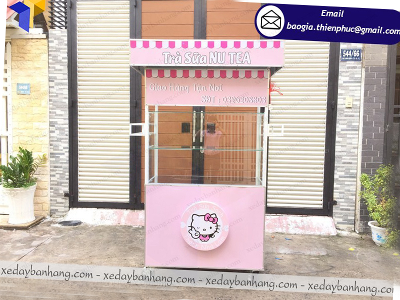 xe đẩy bán trà sữa đẹp 