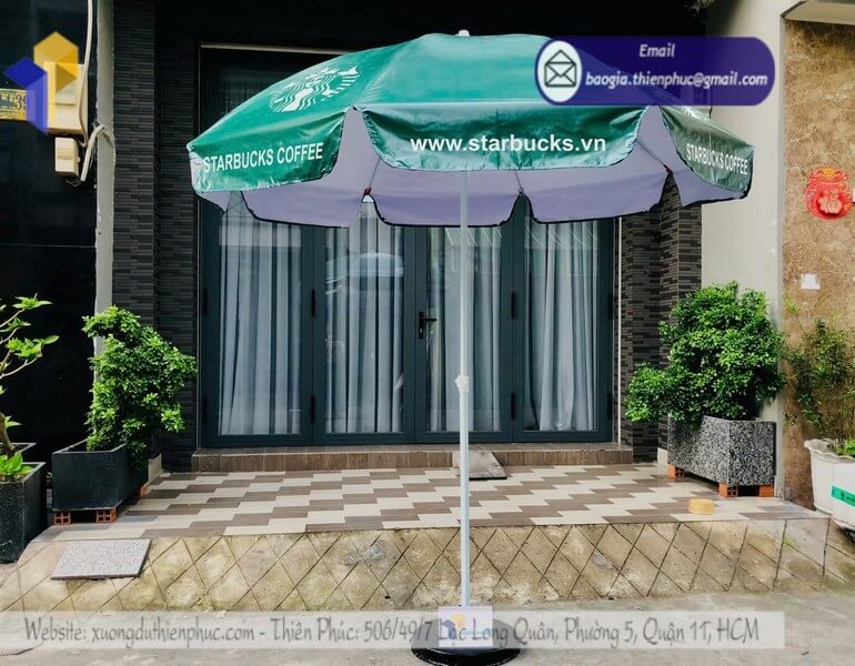 Ô dù quảng cáo ngoài trời in logo giá rẻ cho sự kiện, hội chợ