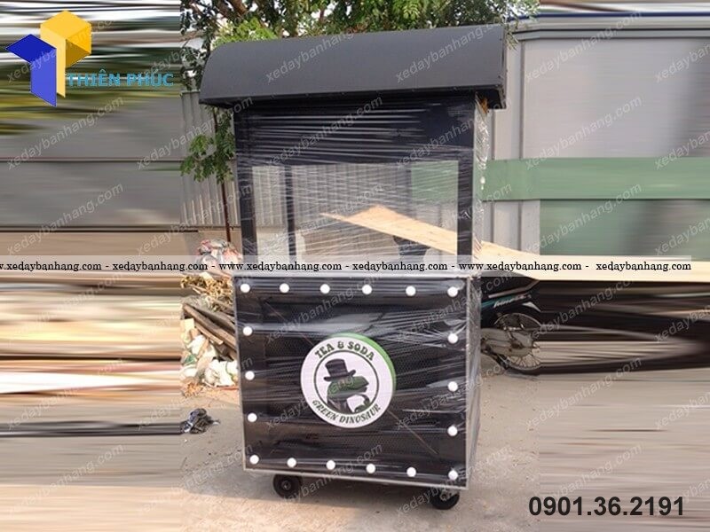 xưởng sản xuất xe inox bán trà sữa độc đáo dễ thương      