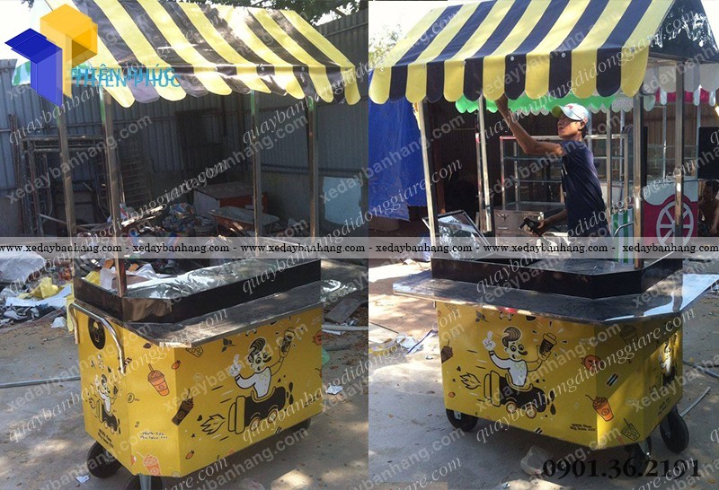 dong xe ban tra sua inox theo yeu cau