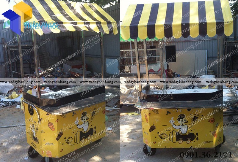 xe ban tra sua inox phong cach dep